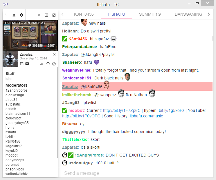 Twitch chat extern